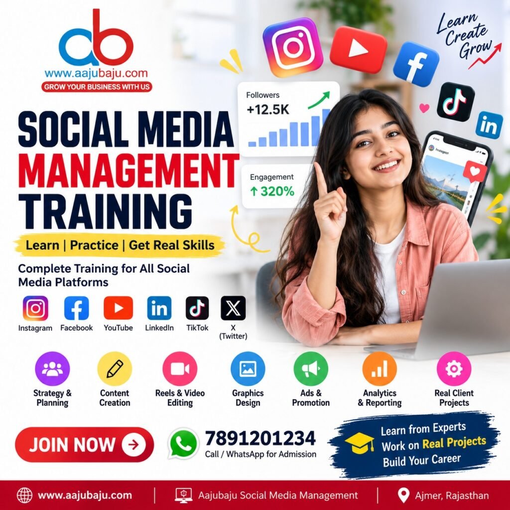 Social Media Management Training in Ajmer Aajubaju